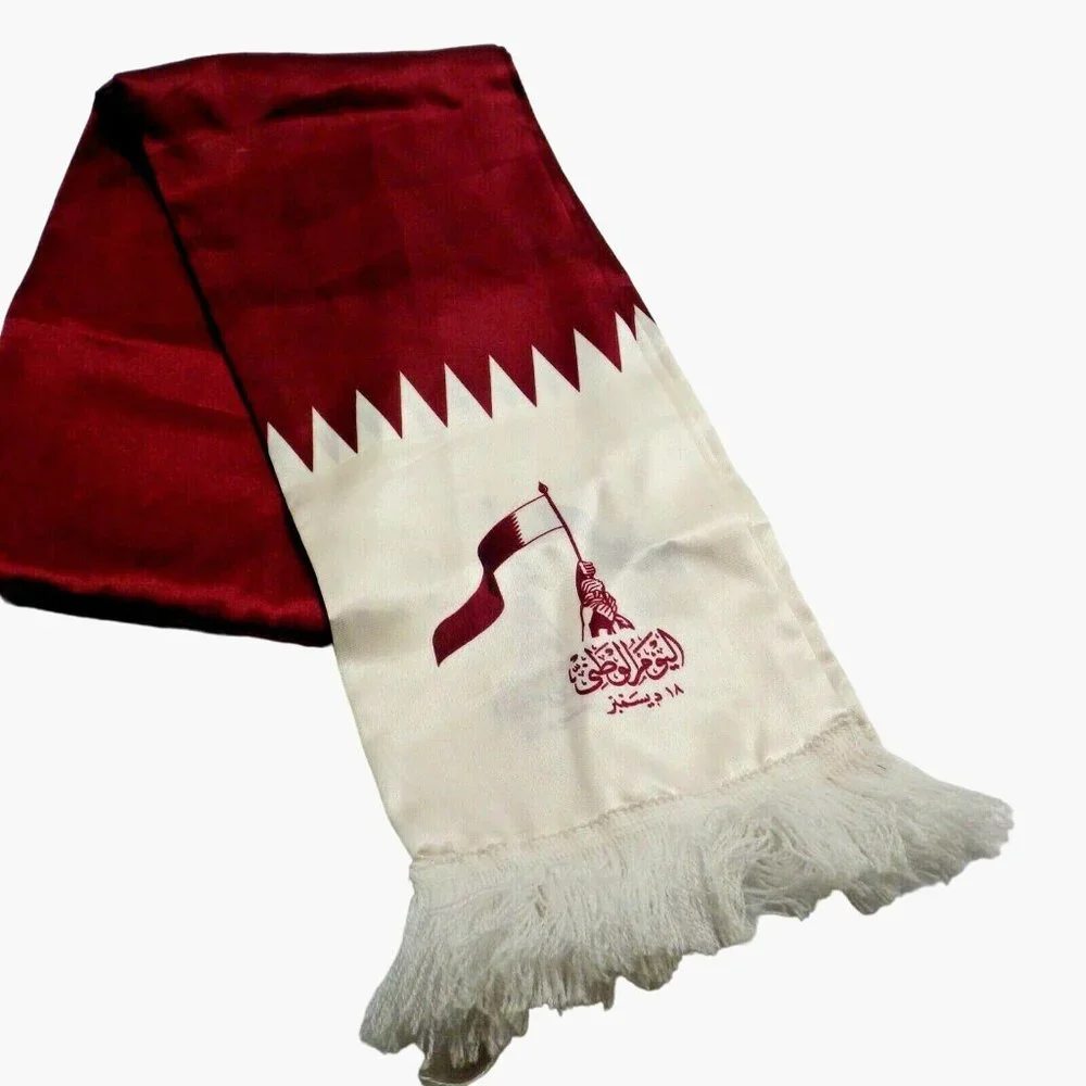 Qatar Flag National Day Scarf Football Team Soccer Pride